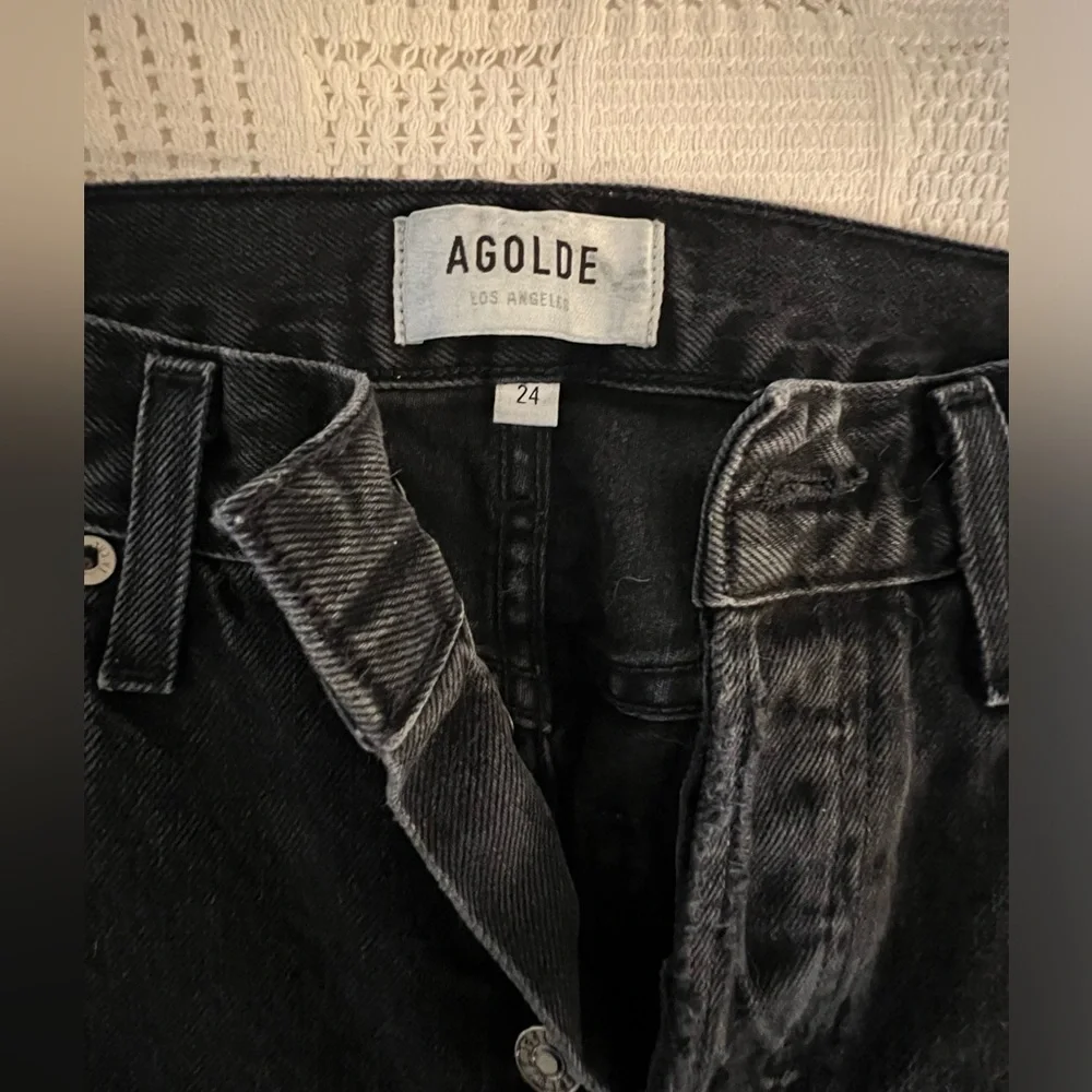 AGOLDE Black Distressed Lana Jeans Size 24 - Picture 2 of 5